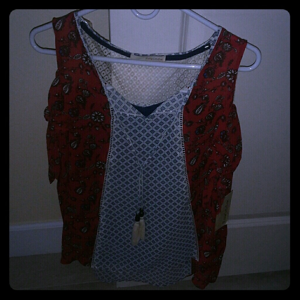 Floral/Polka-Dotted Blouse